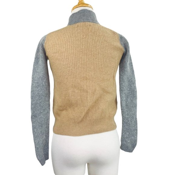 Ann Taylor Loft Wool Sweater Turtleneck Color Block Long Sleeves Size XSmall - Picture 2 of 7